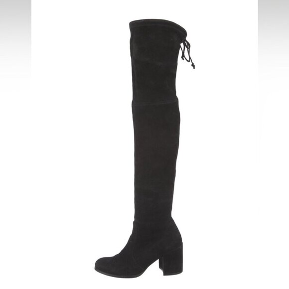 Stuart Weitzman Tieland Over The Knee Boot Black Suede size 5 - Picture 3 of 12